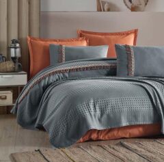 Clasy Butik Pike Takımı Bohemline V1 Gri Çift Kişilik