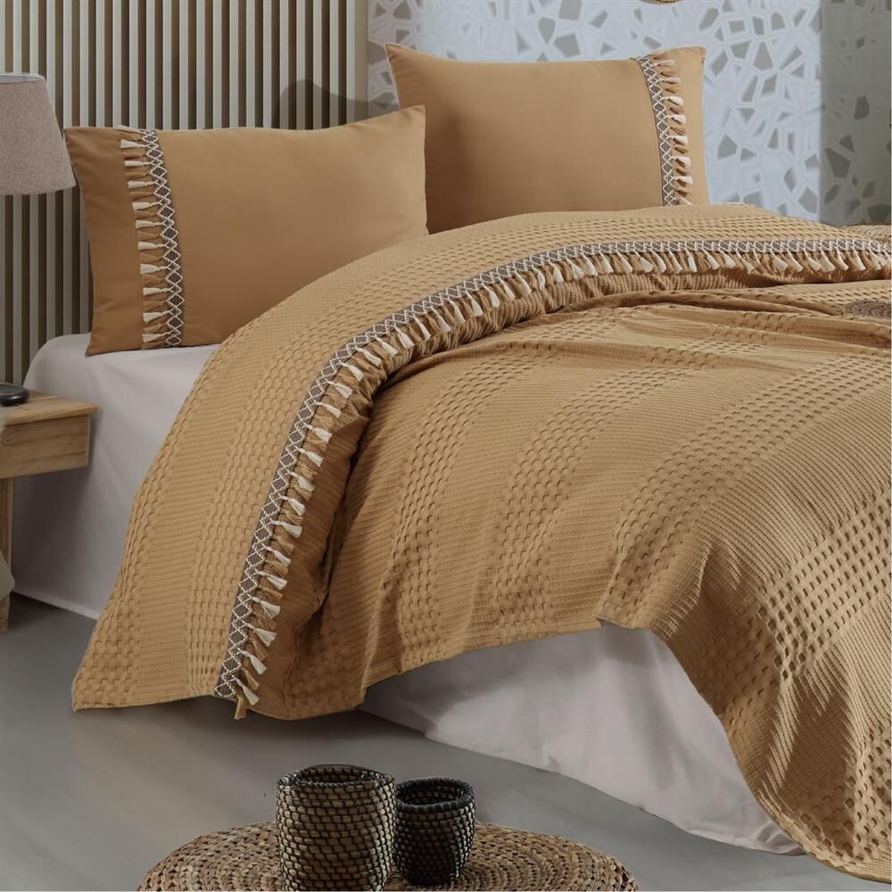 Clasy Butik Pike Takımı Bohemline V6 Hardal Çift Kişilik