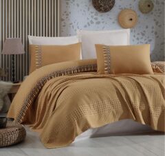 Clasy Butik Pike Takımı Bohemline V6 Hardal Çift Kişilik