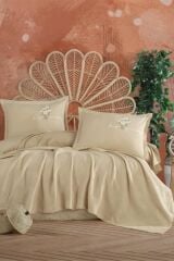 Clasy Butik Pike Takımı Etta V1 Bej Çift Kişilik