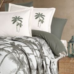 Clasy Battaniyeli Nevresim Takımı Arvona V1 Yeşil Çift Kişilik