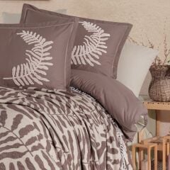 Clasy Battaniyeli Nevresim Takımı Liora V2 Kahve Çift Kişilik