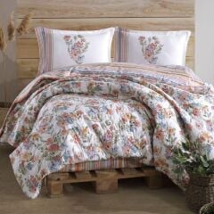 Clasy Ranforce Çift Kişilik Dört Mevsim Set Zemi V1 Pudra