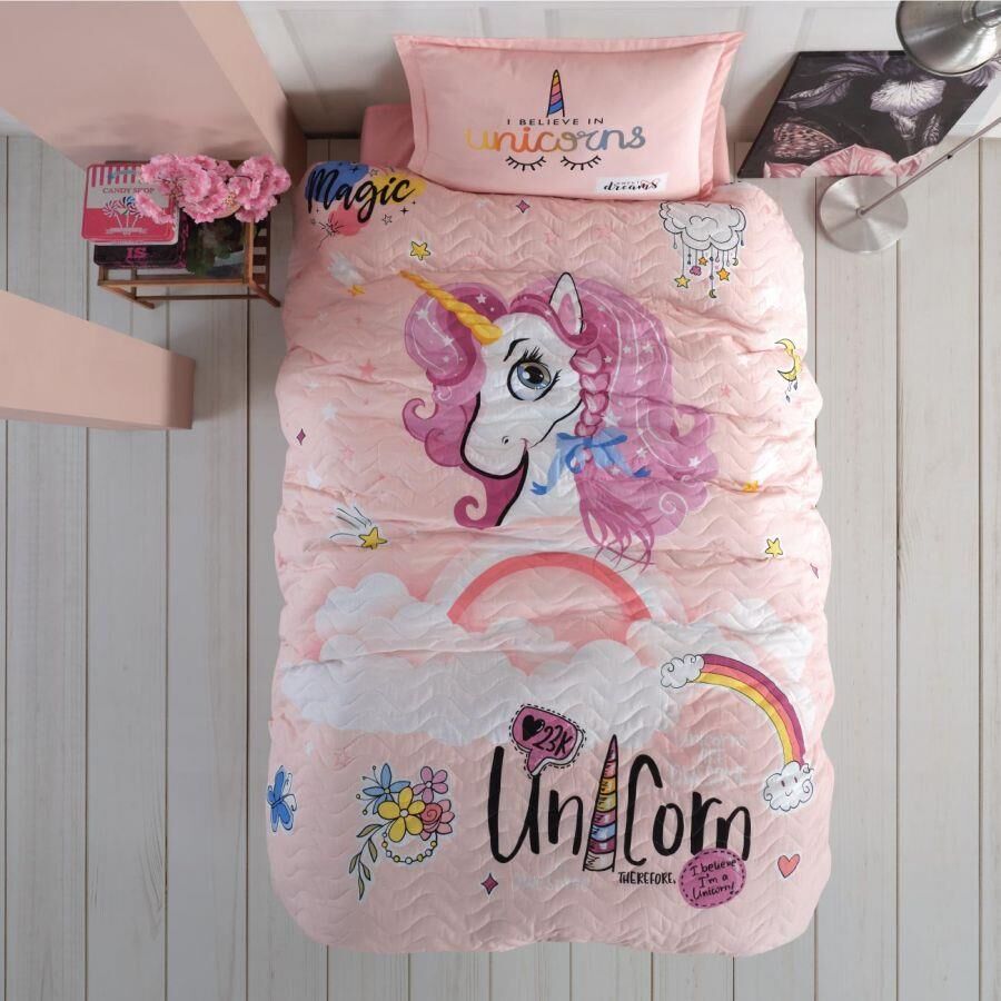 Clasy Ranforce Tek Kişilik Dört Mevsim Set Pink Dreams V1 Pudra