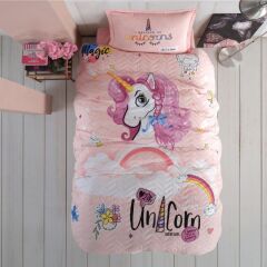 Clasy Ranforce Tek Kişilik Dört Mevsim Set Pink Dreams V1 Pudra