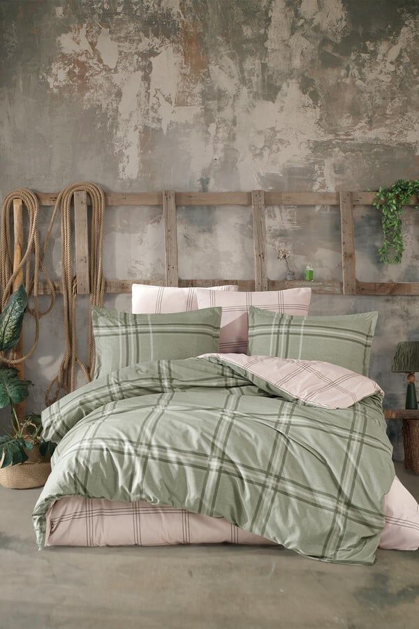 Clasy Ranforce Çift Kişilik Nevresim Takımı Capella V1 Yeşil