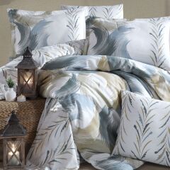 Clasy Ranforce Çift Kişilik Nevresim Takımı Estiva V1 Yeşil