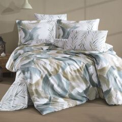 Clasy Ranforce Çift Kişilik Nevresim Takımı Estiva V1 Yeşil