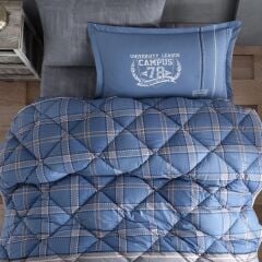 Clasy Ranforce Yorgan Seti / Uyku Seti Tek Kişilik Campüs V2 Mavi