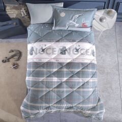 Clasy Ranforce Yorgan Seti / Uyku Seti Tek Kişilik Ocean V1 Mavi