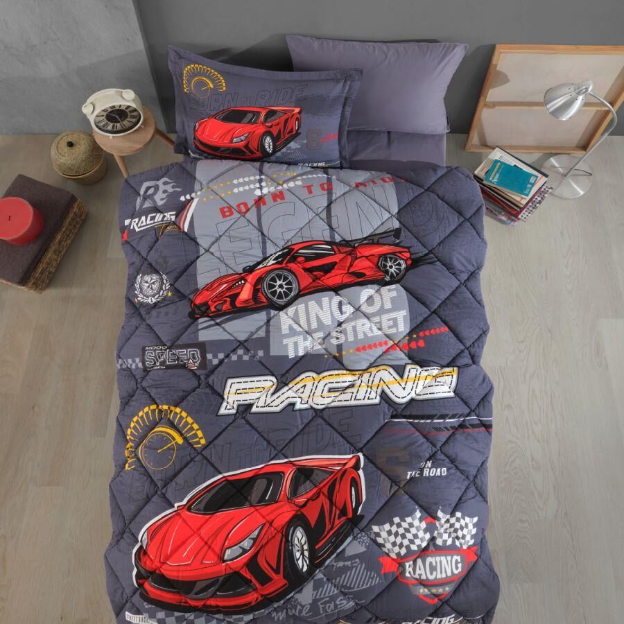 Clasy Ranforce Yorgan Seti / Uyku Seti Tek Kişilik Racing Team V1 Mavi