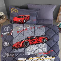 Clasy Ranforce Yorgan Seti / Uyku Seti Tek Kişilik Racing Team V1 Mavi