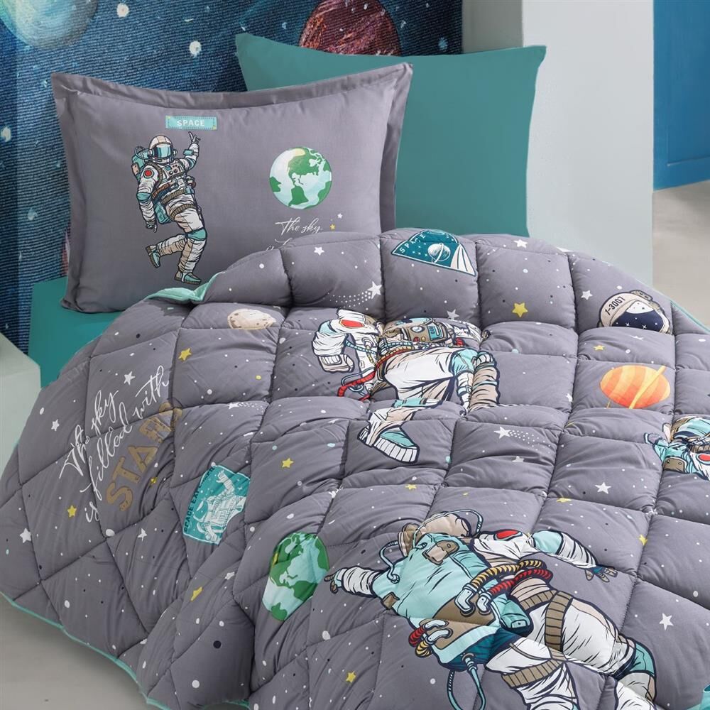 Clasy Ranforce Yorgan Seti / Uyku Seti Tek Kişilik Space V1 Antrasit
