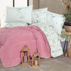 Clasy Wellsoft Uyku Seti Çift Kişilik Elara V1 Pembe (Çift Taraflı Yorgan)