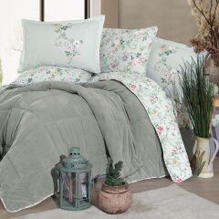 Clasy Wellsoft Uyku Seti Çift Kişilik Elara V3 Gri (Çift Taraflı Yorgan)