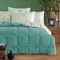 Clasy Wellsoft Uyku Seti Çift Kişilik Elara V4 Mint (Çift Taraflı Yorgan)