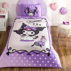 Taç Lisanslı Tek Kişilik Nevresim Takımı Kuromi