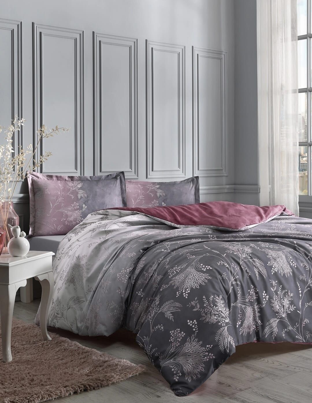 Özdilek Ranforce Battal/King Size Nevresim Takımı Ditsy Mor