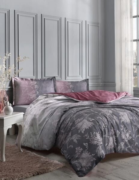 Özdilek Ranforce Battal/King Size Nevresim Takımı Ditsy Mor