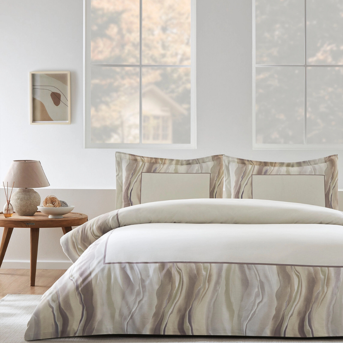 Özdilek Ranforce Battal/King Size Nevresim Takımı Wavelet Kahve