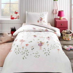 Özdilek Tek Kişilik Nevresim Takımı Lastikli Fairy Blossom Pembe