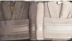 Özdilek Colourist Aile Bornoz Seti Kahve -Bej M/L Beden
