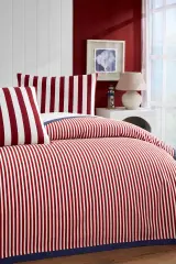 Özdilek Ranforce Çift Kişilik Pike Takımı Cabana Line Kırmızı