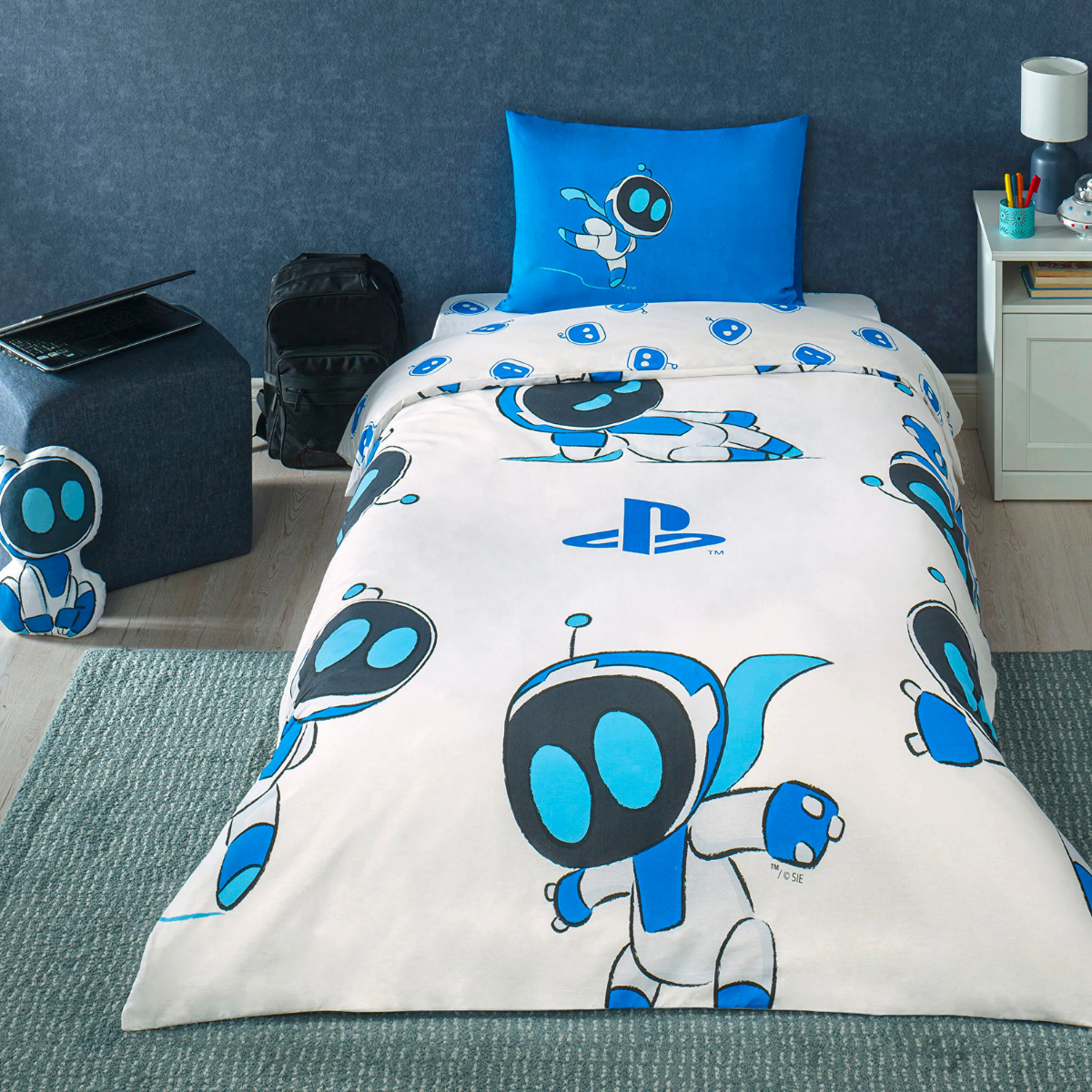 Taç Lisanslı Tek Kişilik Nevresim Takımı Playstation Astrobot