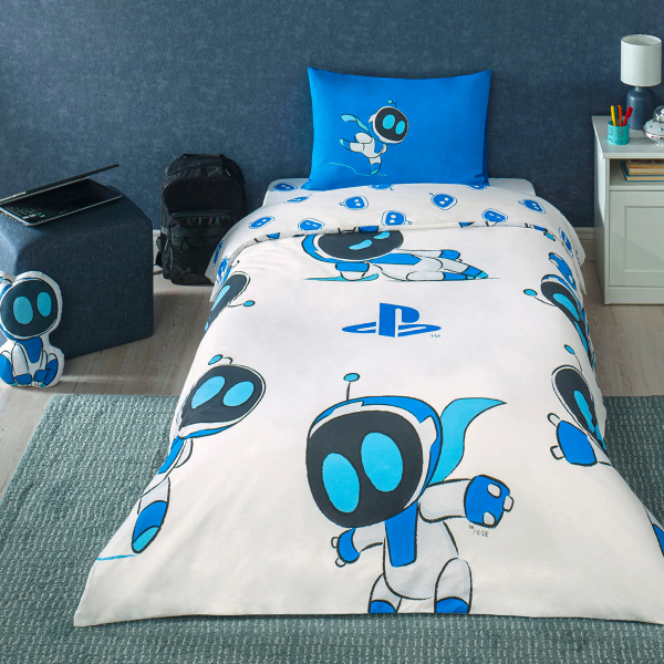 Taç Lisanslı Tek Kişilik Nevresim Takımı Playstation Astrobot