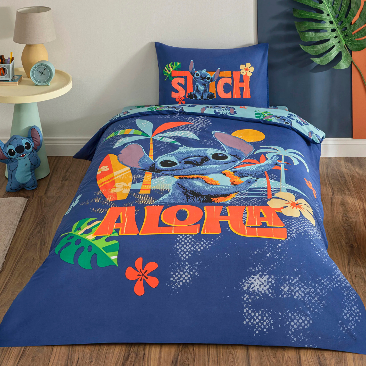 Taç Lisanslı Tek Kişilik Nevresim Takımı Stitch Aloha