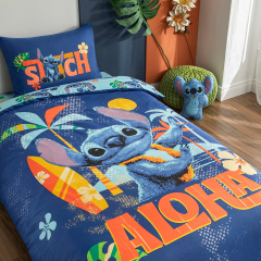 Taç Lisanslı Tek Kişilik Nevresim Takımı Stitch Aloha