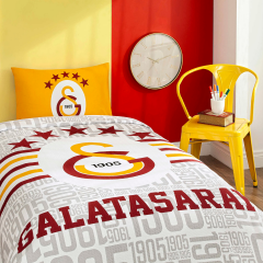 Taç Lisanslı Tek Kişilik Pike Takımı Galatasaray 5 Yıldız Logo
