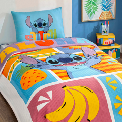 Taç Lisanslı Tek Kişilik Pike Takımı Lilo Stitch Fruit