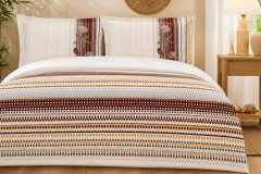 Özdilek Çift Kişilik Ranforce Nevresim Takımı Reef Stripe Bordo