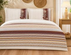 Özdilek Çift Kişilik Ranforce Nevresim Takımı Reef Stripe Bordo