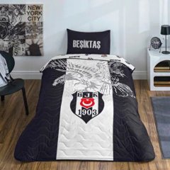 Taç Lisanslı Beşiktaş Kartal Tek Kişilik Yatak Örtüsü Takımı